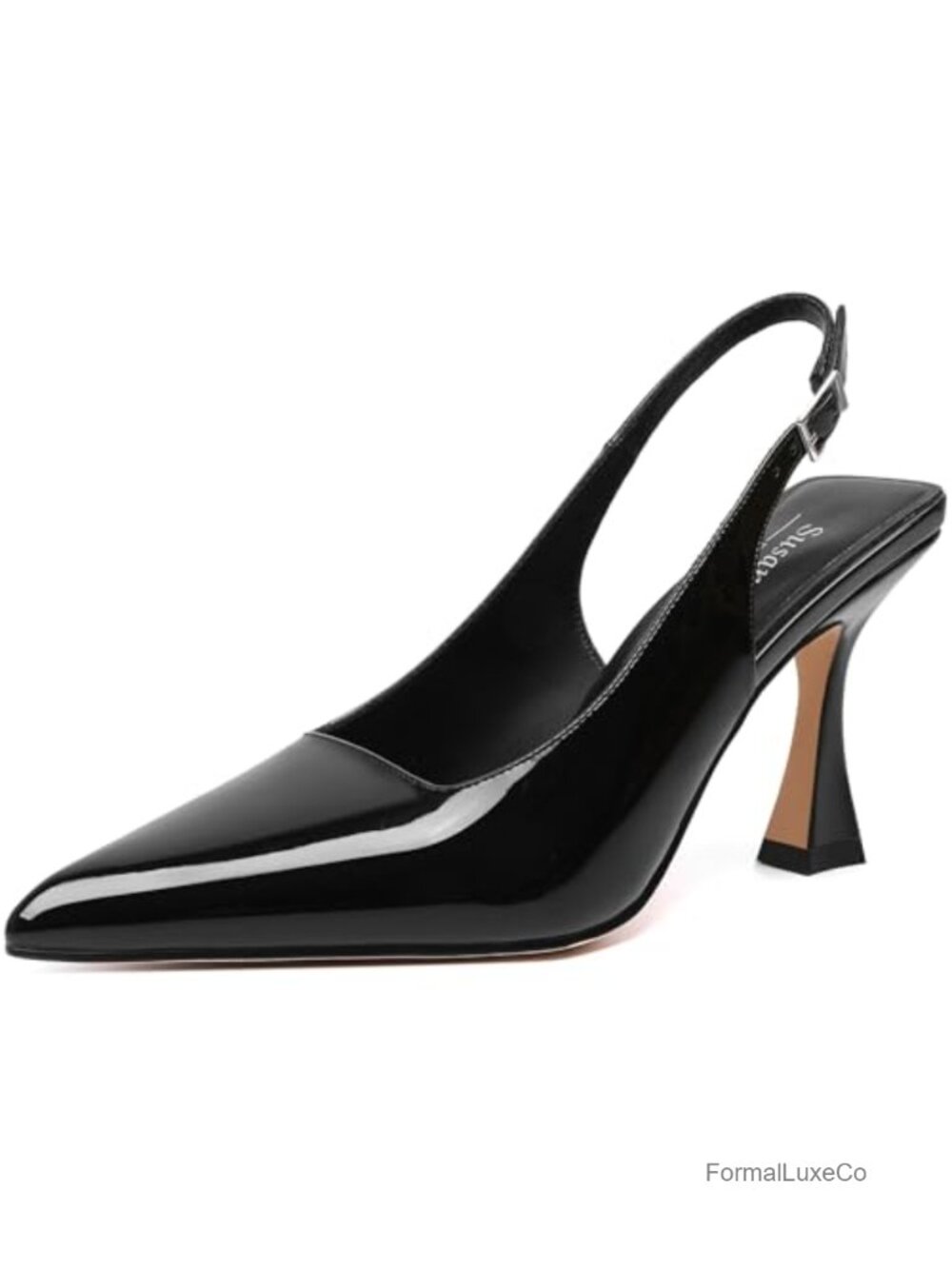 Slingback Kitten Heels Pointy Toe Chunky Heels Wedding Party Dress Pumps